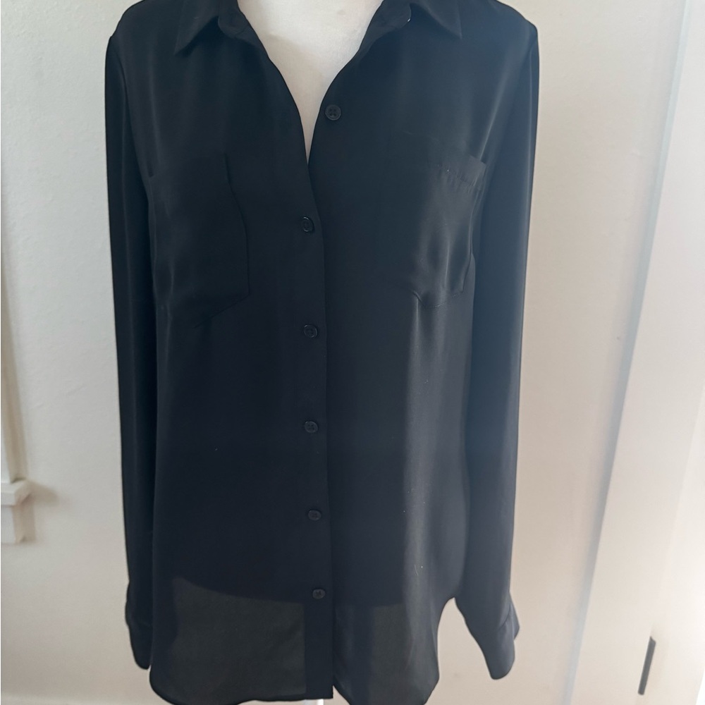 White House Black Market Black Blouse